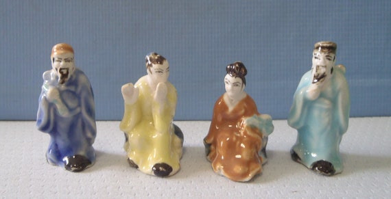 Vintage ceramic mudman 8 eight immortals late 1900-s retired discontinued u