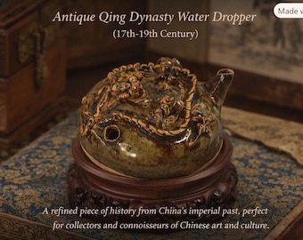 A small calligrapher painter Qingbai water dropper late Qing Dynasty 1644-1912 dragon motif