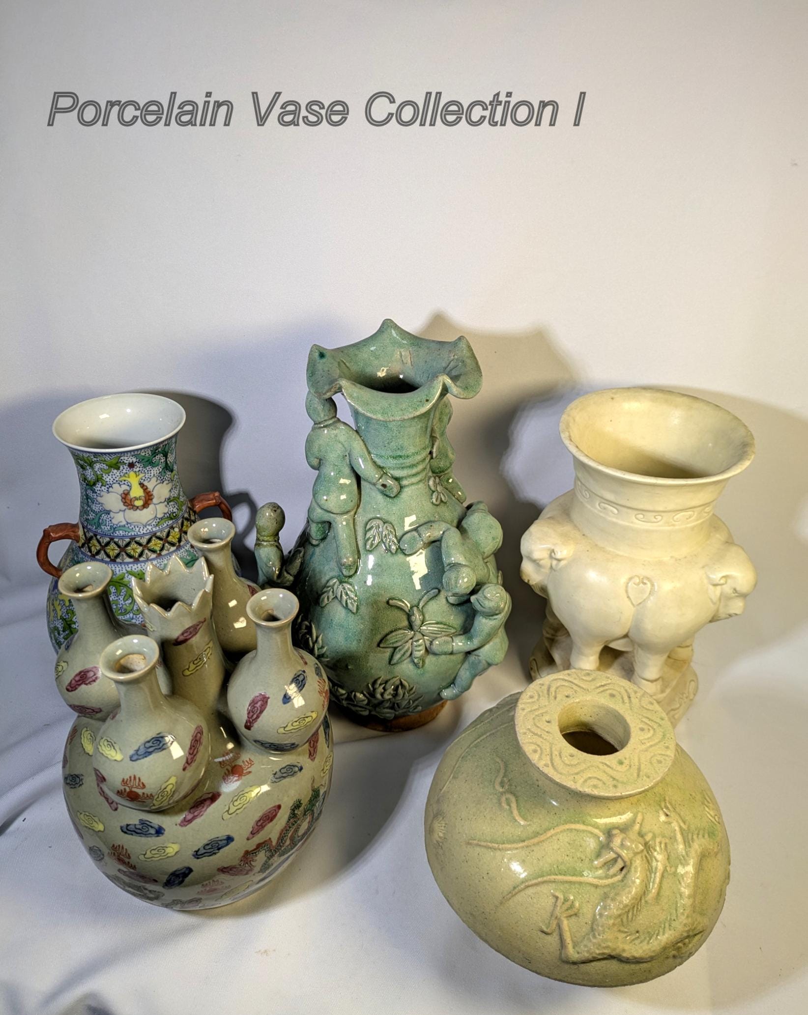本物の中国アンティーク陶器水差し（酒壺）青絵付け明王朝（17～18世紀