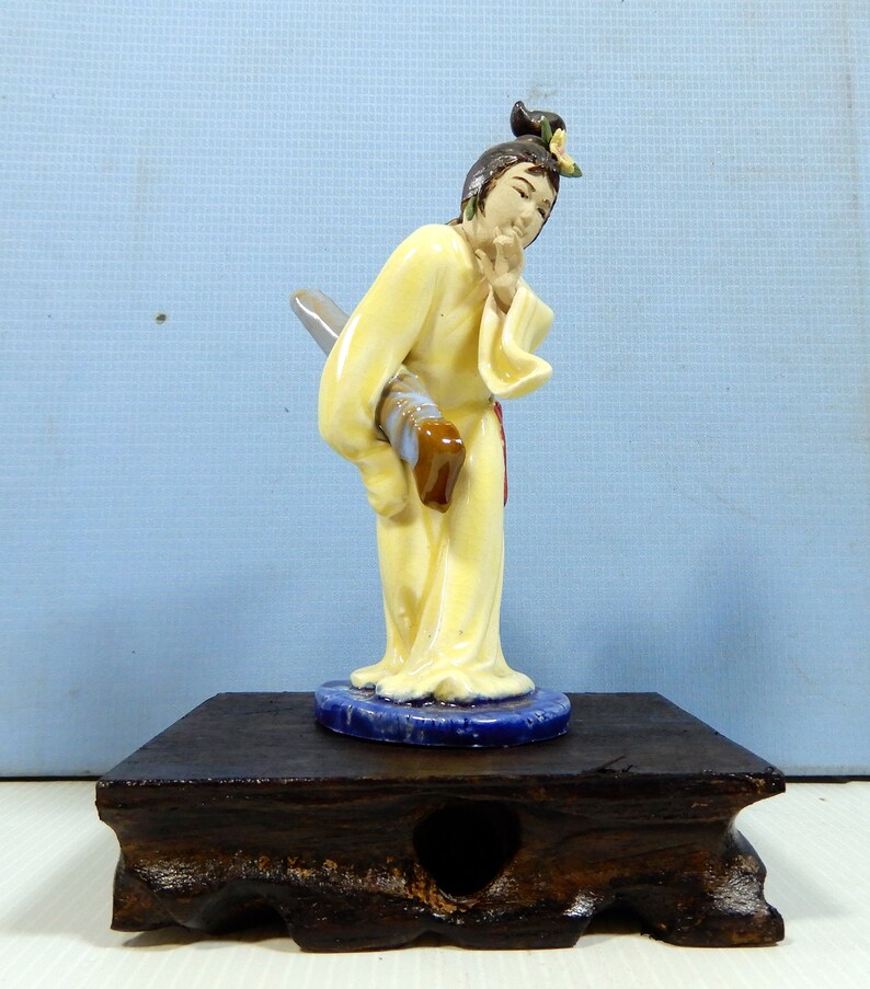 Vintage Chinese Porcelain Hand Crafted Hand Painted Lady Etsy
