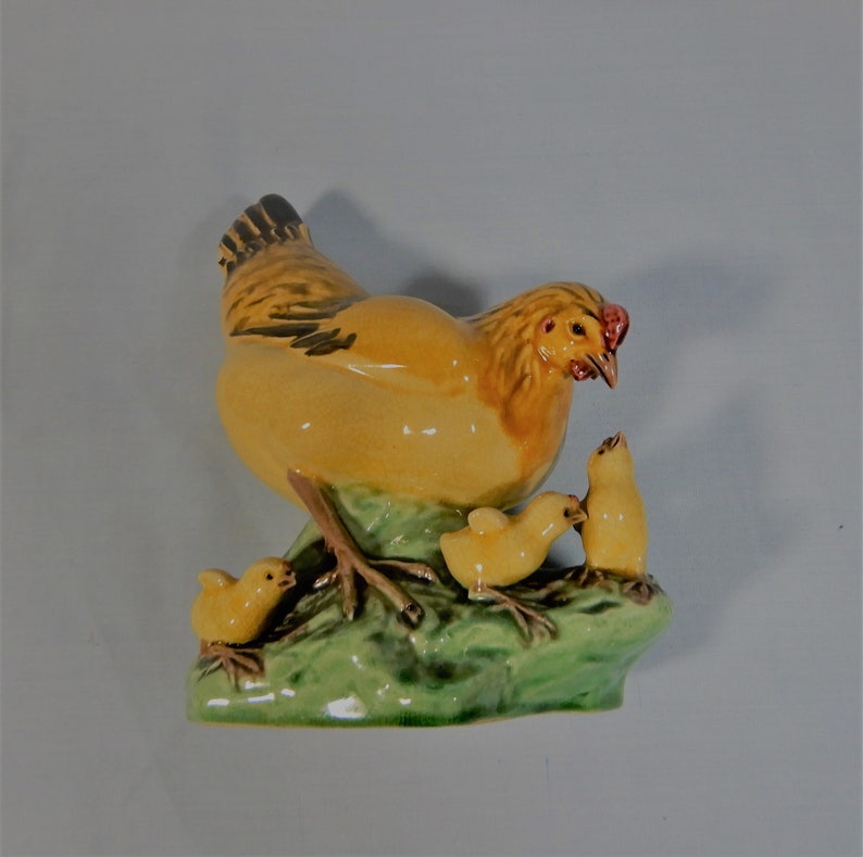 Antique Chinese Republic Period porcelain chicken family hand crafted retired