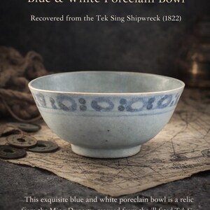 Tek Sing Schiffswrack, Ming-Dynastie (1368–1644), Swatow-Porzellanschale, kobaltblaue Unterglasur, rr