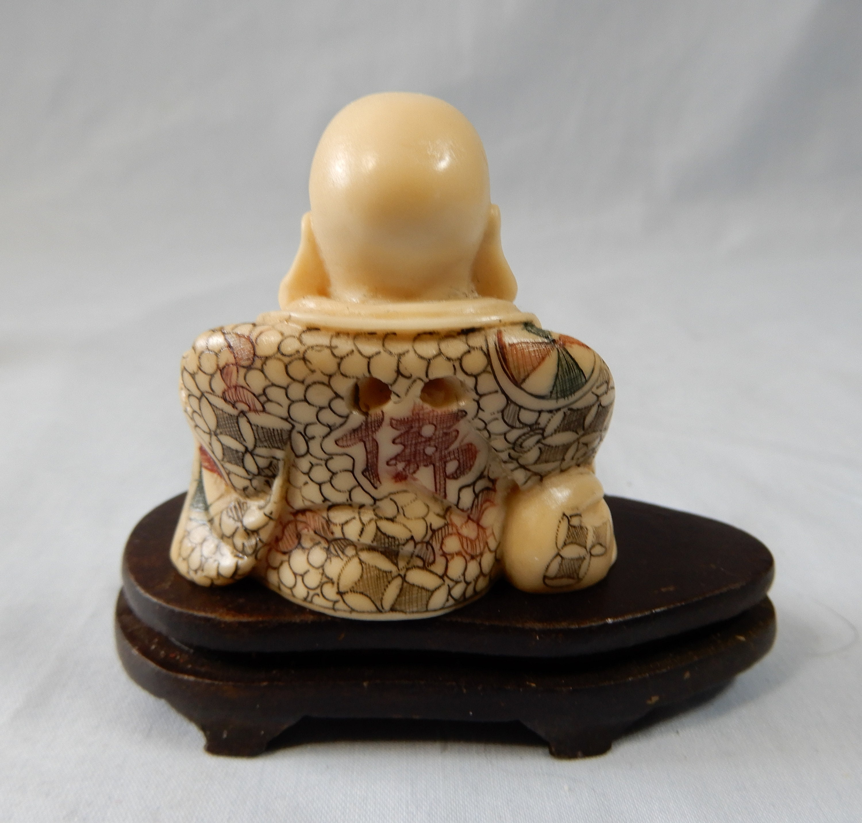 Vintage Hand Carved Japanese Netsuke Buddha Statue Late 1900s Etsy