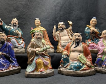 Antique Chinese Taoist Porcelain Deities Immortals circa late Qing Dynasty