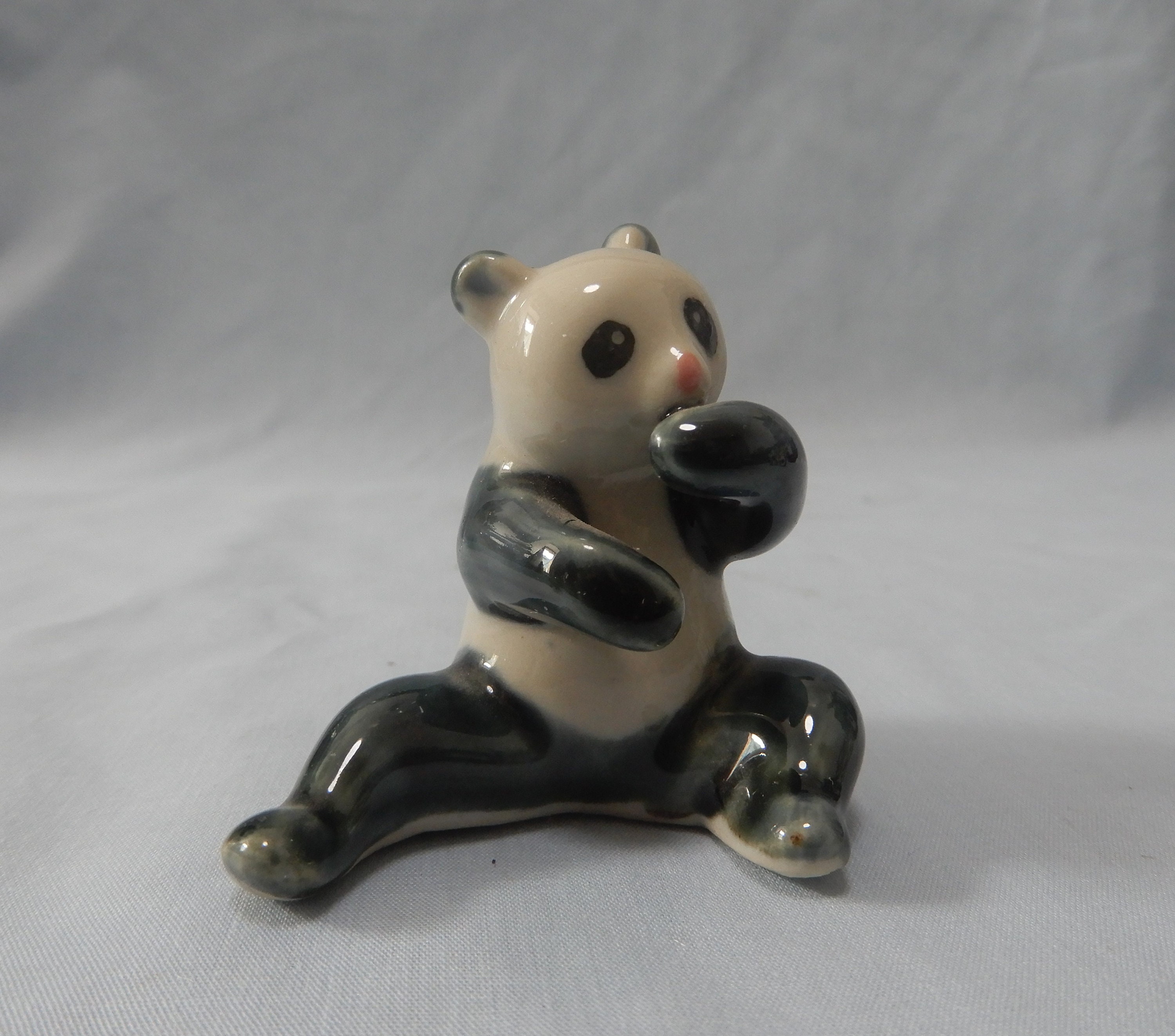Vintage Chinese miniature porcelain panda bears pair circa mid | Etsy