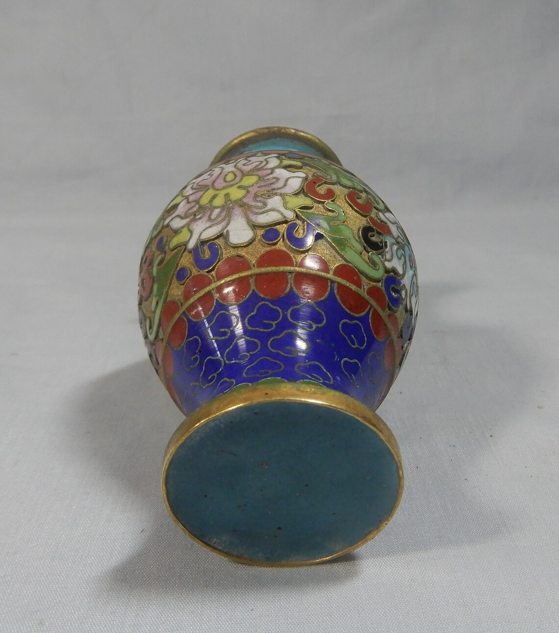 Vintage Chinese Cloisonne Vase With Stand Circa Mid 1900s Etsy