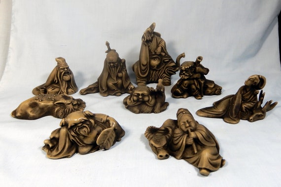 Vintage ceramic mudman 8 eight immortals late 1900-s retired discontinued u