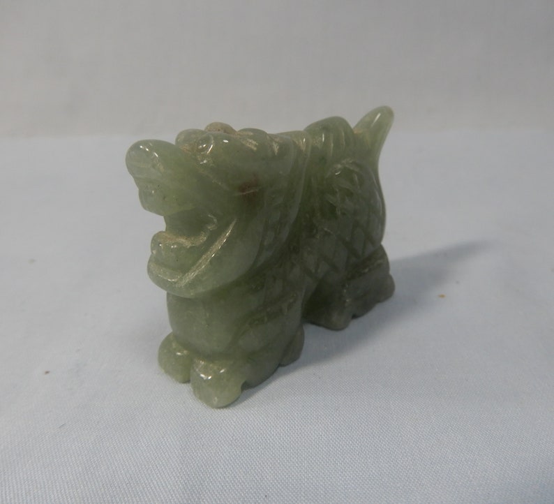 Vintagexui Jade Dragon Figurine Display Wood Stand Circa Late Etsy