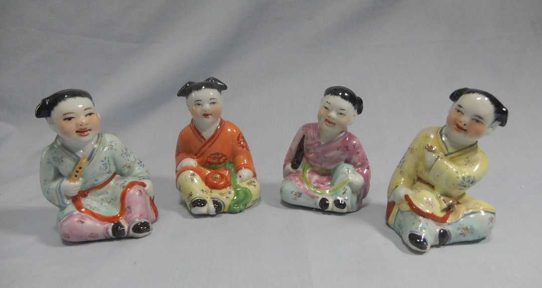 Antique Chinese Porcelain Figurines Childen Hand Crafted Etsy