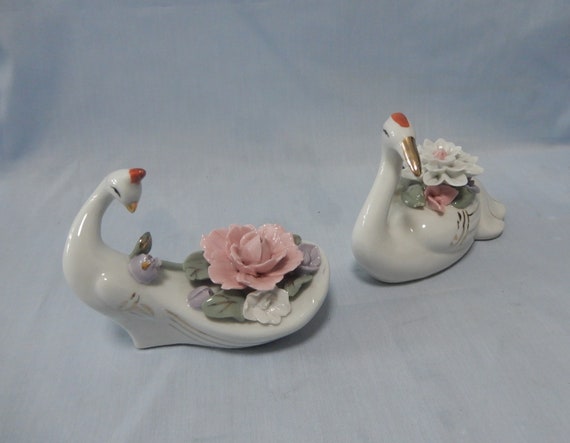 ヴィンテージ陶器の白鳥の花のモチーフ、20世紀中頃、希少 - Etsy 日本