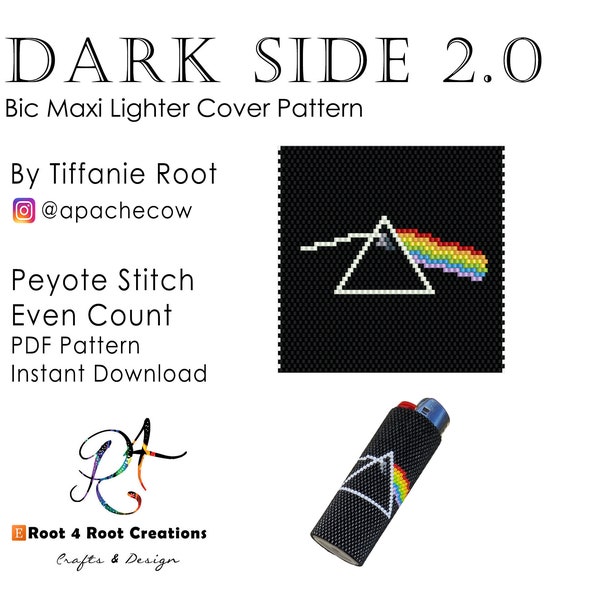 Dark Side 2.0 - Even Count Peyote Stitch Lighter Cover