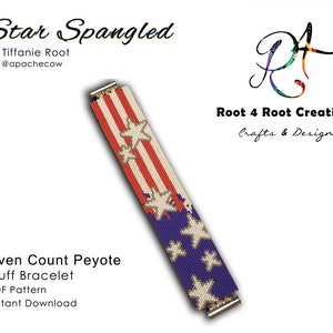Star Spangled- Peyote Stitch Cuff Bracelet Pattern