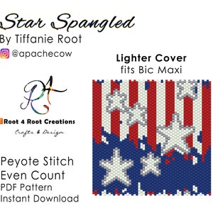 Star Spangled Lighter Wrap - Peyote Stitch