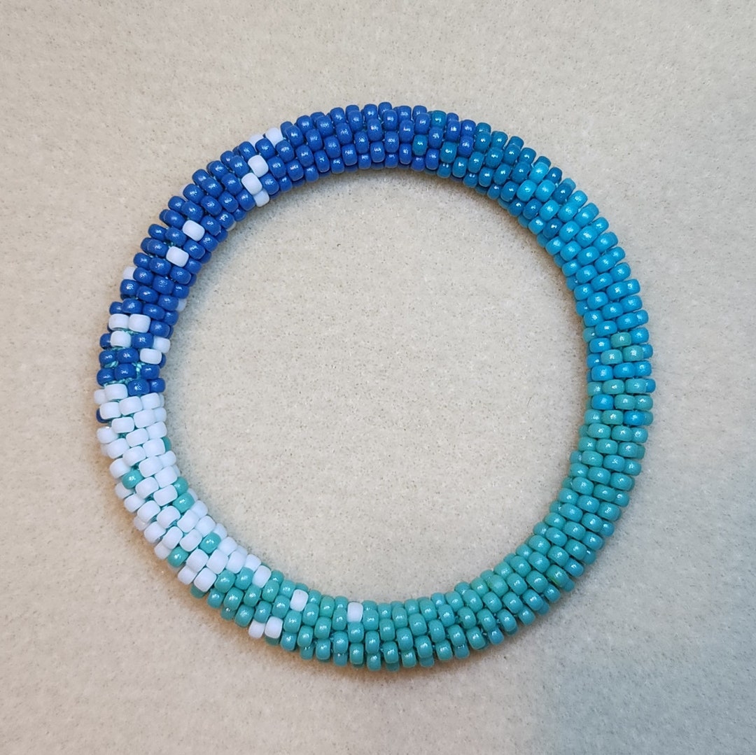 Bead Crochet Bangle - Ocean Waves - Etsy