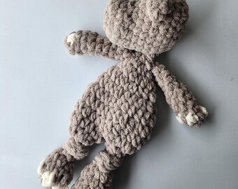 Mini Hippo Knotted Lovey Snuggler