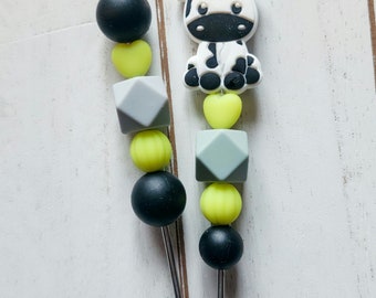 Black & White Cow Amigurumi Sticks