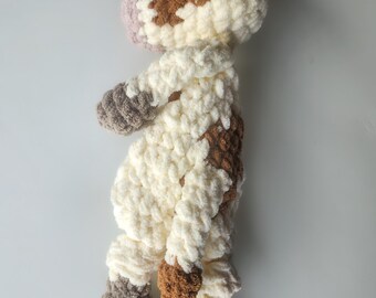 Mini Cow Knotted Lovey Snuggler