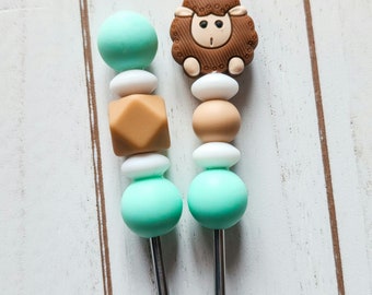Lamb Amigurumi Sticks