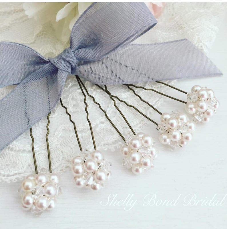 Bridal Pearl Elegance Hairpins x3 image 1