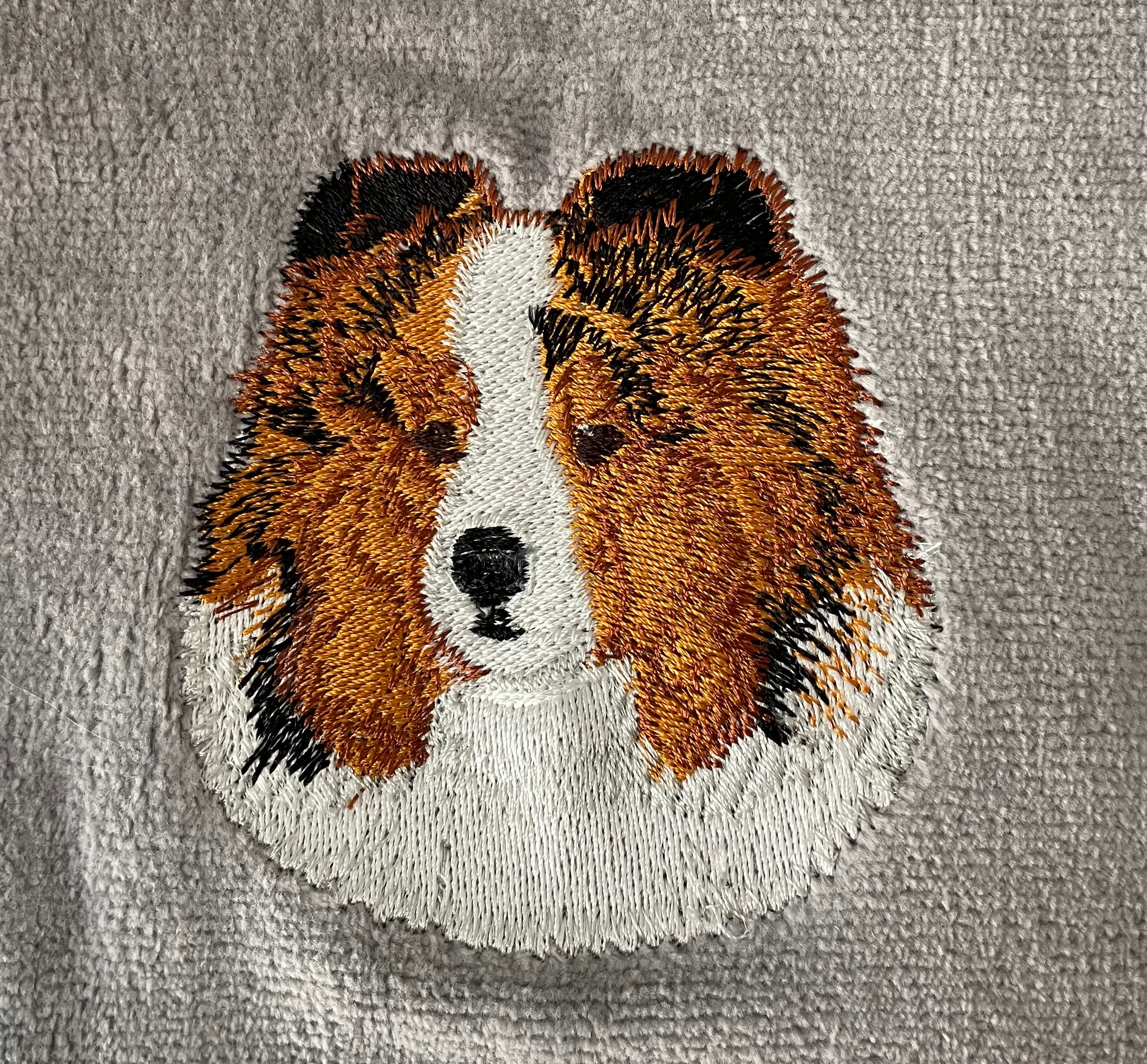 Shetland Sheepdog Sheltie Embroidered Hand Towel