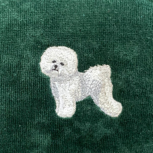 Bichon Frise Dog Embroidered Velour Hand Towel Color Choice Personalized Custom