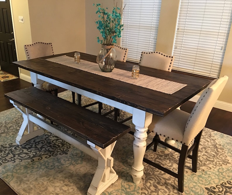 Farmhouse Table and Bench Etsy