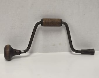 Antique Petite Hand-Powered Bit Brace – Primitive Woodworking Drill