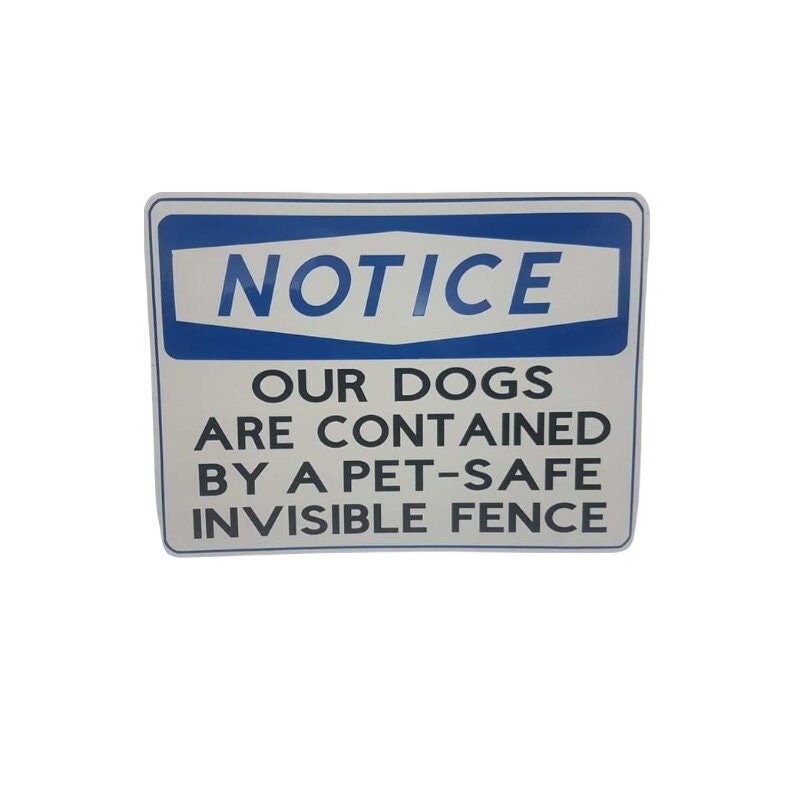 Dog Sign Notice Dogs Invisible Fence Etsy