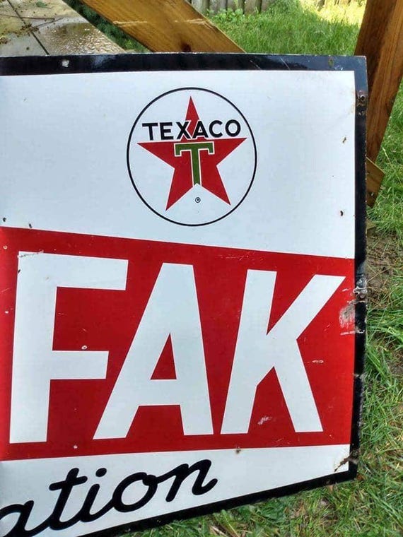 Antique Texaco Marfak Lubrication Sign 60x36 | Large Vintage
