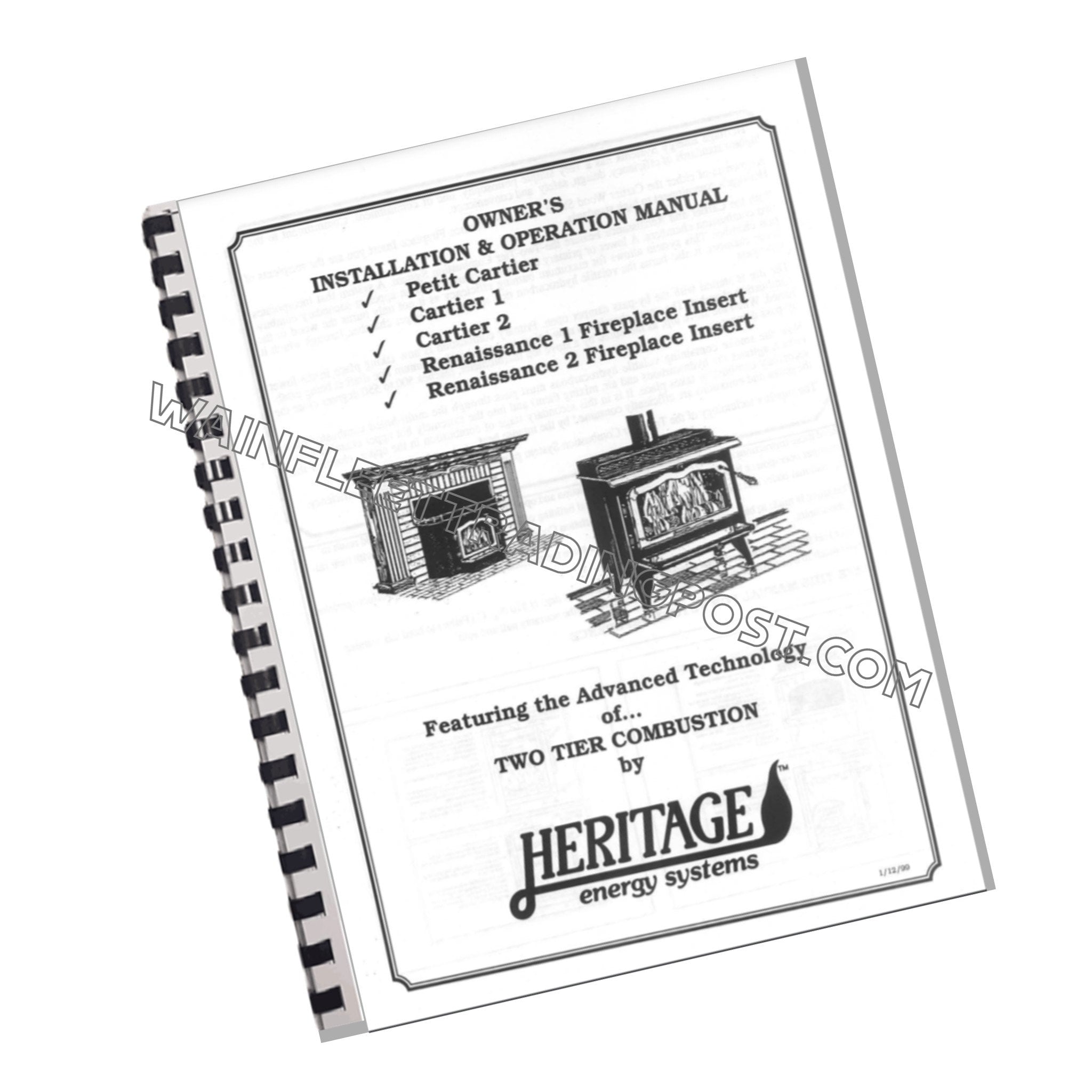 Heritage Cartier Fireplace Insert Wood Stove Manual - Etsy