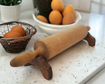 Rolling Pin Holder Farmhouse Kitchen Display Rack Baking Tools Bread Making