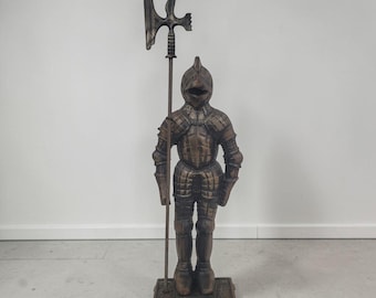 Medieval Knight Fireplace Hearth Statue – 30 Inch Arts and Crafts Mantel Decor