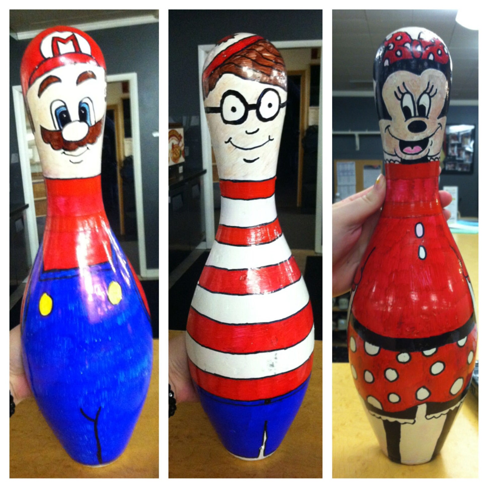 Bowling Pin Art Project 10 Pin Vintage Bowling Pin Etsy