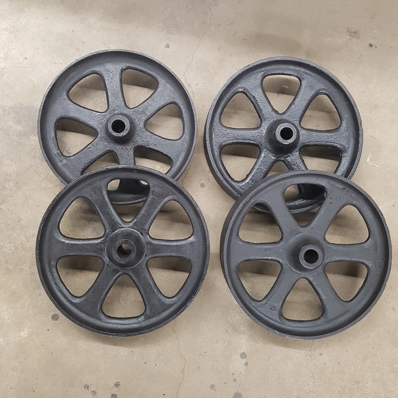 Huge Cast Iron Railway Baggage Cart Wheels Hit and Miss Etsy