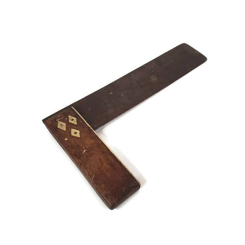 Antique Wooden Framing Square Rosewood and Brass Hand Tools Etsy