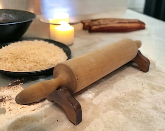 Rolling Pin Holder Kitchen Utensils Display Rack Farmhouse Decor