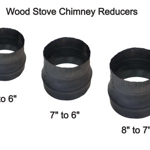 Wood Stove Pipe Reducers 6-7-8 Inches Black Wood Stove Chimney Pipe Reducers