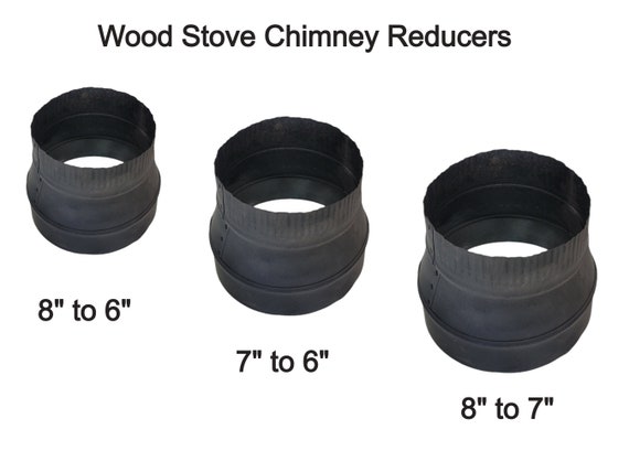 Wood Stove Pipe Reducers 6-7-8 Inches Black Wood Stove Chimney - Etsy