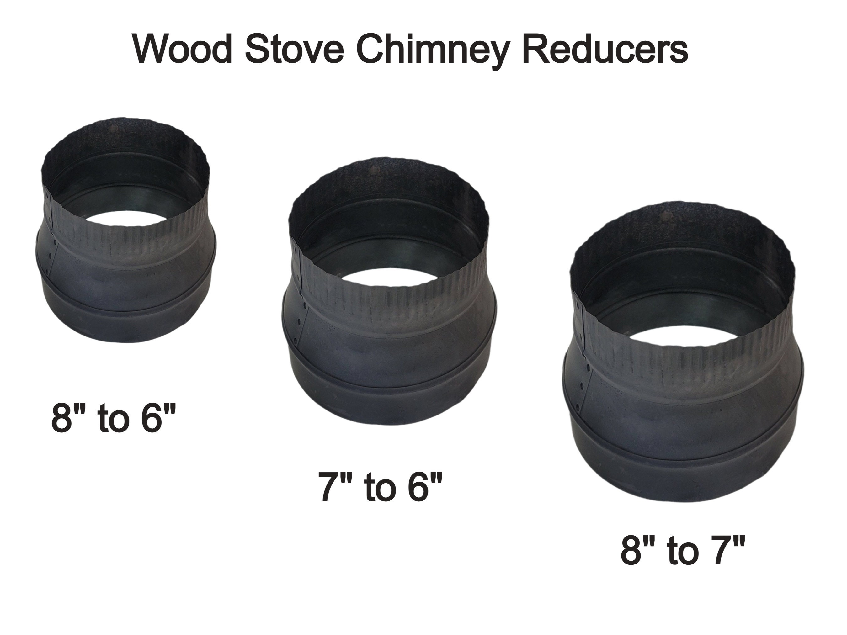 Wood Stove Pipe Reducers 6-7-8 Inches Black Wood Stove Chimney - Etsy Canada