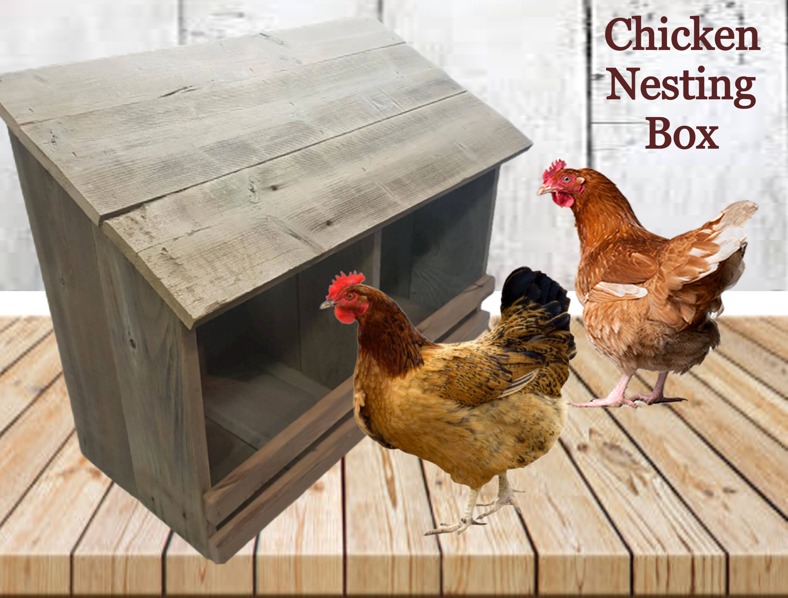 Chicken Nest Boxs, 3-Compartment Chicken Nesting Box, Chicken Laying Box With Eg