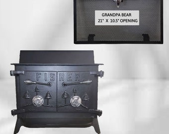 Grandpa Bear Fisher Wood Stove With Ball Feet - Etsy UK