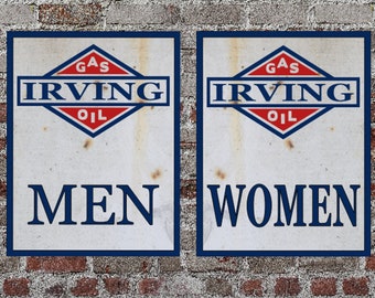 Bathroom Signs Gas Station Irving Gas and Oil Men and Women