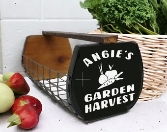 Garden Harvest Basket Personalized Gift Choice of Color Add Your Name