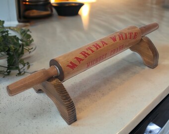 Wooden Rolling Pin Martha White Farmhouse Decor