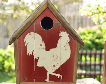 Bird House Rustic Farm Chicken Rooster Design