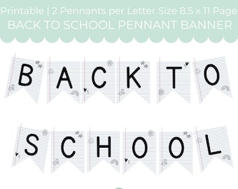 Back to School Banner: Notebook Paper Pennants (Digital Download PDF)