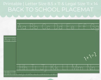 Back to School Chalkboard Placemat: Printable Breakfast Decor (Digital Download PDF)