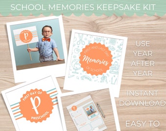 Kit de livres de souvenirs scolaires : imprimables des entretiens du premier et du dernier jour (téléchargement numérique au format PDF)