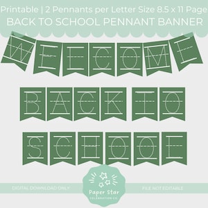 Printable Back to School Banner, First Day of School Classroom Decorations, Welcome Back, Classroom Letter Banner, Bunting, Instant Download