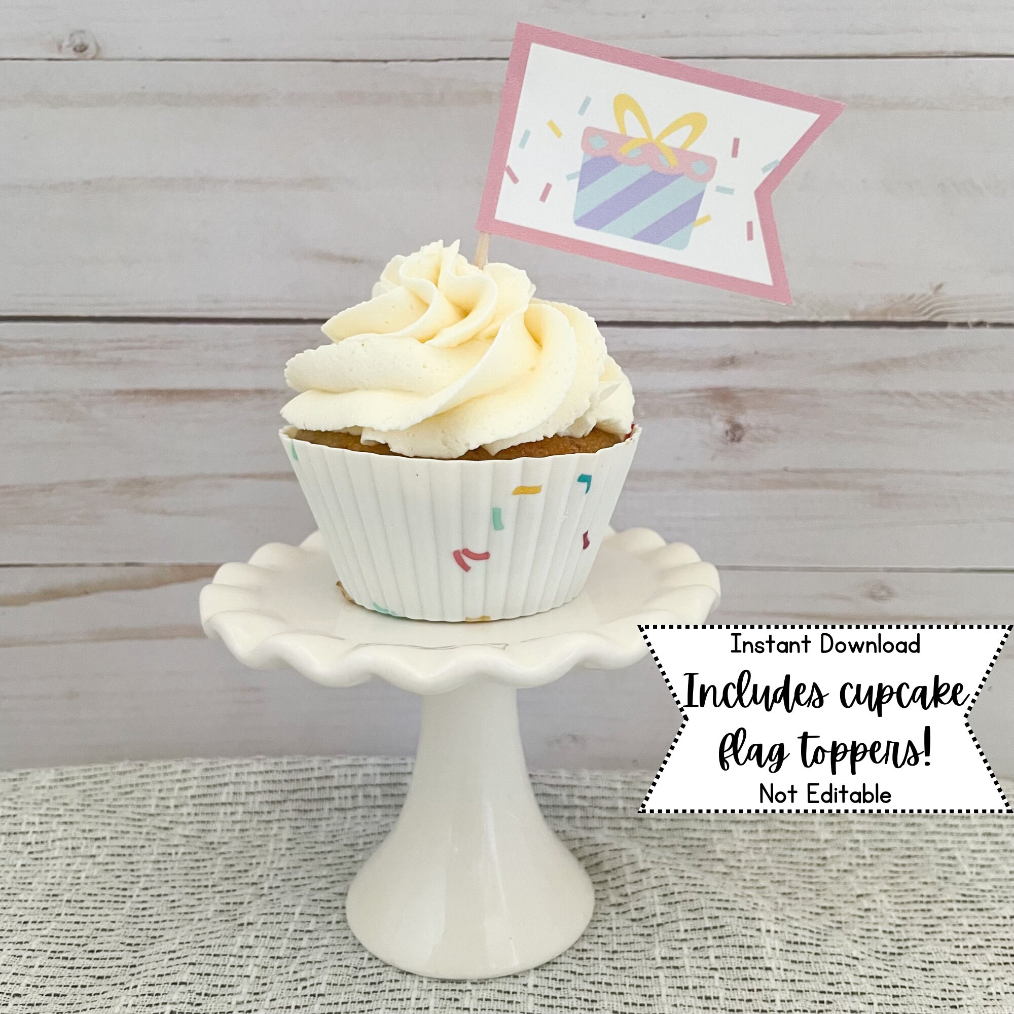Happy Birthday Mini Cake Bunting Printable Cake Banner Cake - Etsy